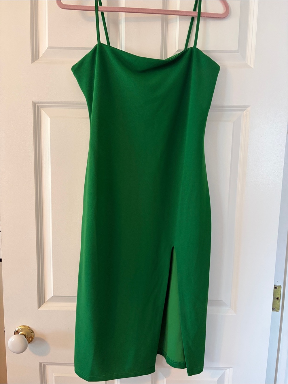 NWT Green Slip Midi Dress with Side Slit